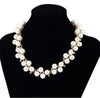 Simulated Pearl Chain Rhinestone Necklace